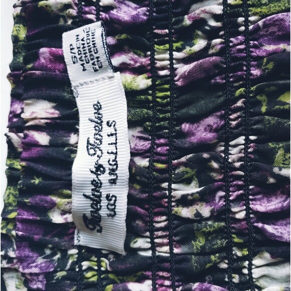 Harem Pants Size S Flattering Smock Waist Purple Earthy Floral Sweet Delicate - Picture 10 of 12